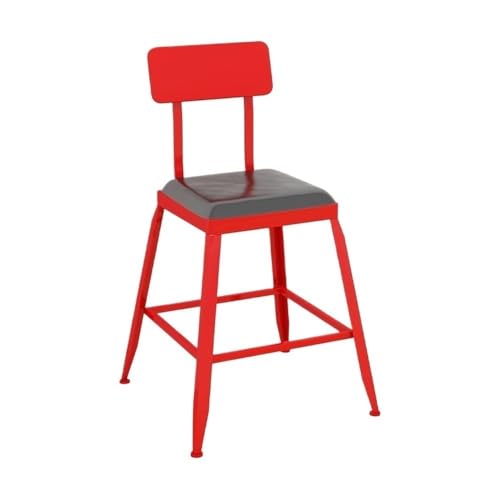 yixinzi-2024 Barstühle Barstuhl Kleiner bunter quadratischer Stehtisch aus Eisen und Stühle for die Balkonbar, Milchteeladen, Barhocker Barhocker(Red) von yixinzi-2024