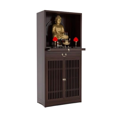 yixinzi-2024 Buddha-Altar Chinesischer Stil mit durchbrochener Tür, Brenner, Reichtumsopfer, Buddha-Nischenschrank Buddhistischer Tisch von yixinzi-2024