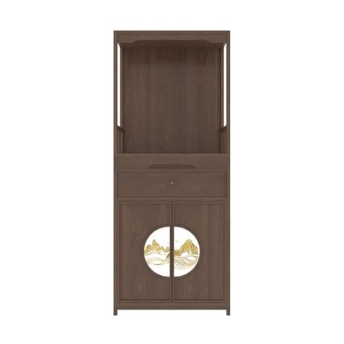 yixinzi-2024 Buddha-Altar Meditationsaltartisch Buddha-Tisch, Zuhause mit Tür Holz Buddha-Schreinschrank Buddhistischer Tisch(Bruin) von yixinzi-2024