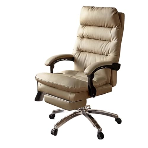 yixinzi-2024 Büro-Schreibtischstuhl Ergonomischer Bürostuhl aus echtem Leder, Liegestuhl for Gaming-Sofas for Chef und Nickerchen Verstellbarer Bürostuhl von yixinzi-2024