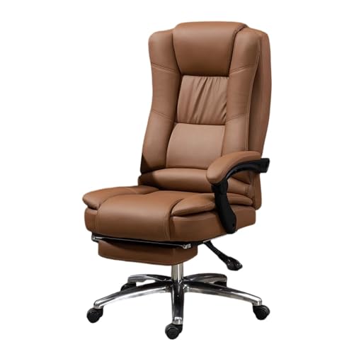 yixinzi-2024 Büro-Schreibtischstuhl Ergonomischer Bürostuhl mit Liegefunktion for Zuhause, Wohnheim und Gaming, Chefsessel aus echtem Leder Verstellbarer Bürostuhl von yixinzi-2024