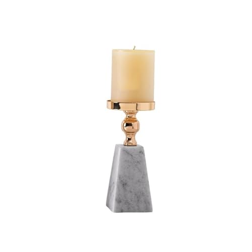 yixinzi-2024 Kerzenleuchter Marmor Hardware Kerzenhalter Licht Luxus High-End Aromatherapie Kerzenhalter Dekorative Ornamente Deko Kerzenständer(Weiß,Klein) von yixinzi-2024