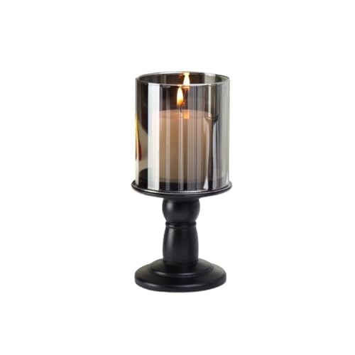 yixinzi-2024 Kerzenleuchter Retro Leuchter Ornamente Schwarz Römischen Säule Basis Kerze Halter Licht Luxus Dekoration Deko Kerzenständer(Klein) von yixinzi-2024