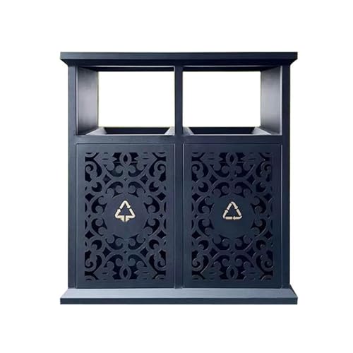 yixinzi-2024 Mülltonnen für den Außenbereich Durchbrochenes Muster Doppelbox Abfalleimer Outdoor Street Metall Mülleimer von yixinzi-2024