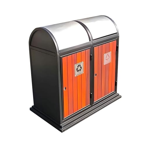 yixinzi-2024 Mülltonnen für den Außenbereich Retro mit Deckel Doppelbox Mülleimer Outdoor Öffentlicher Bereich Metall von yixinzi-2024
