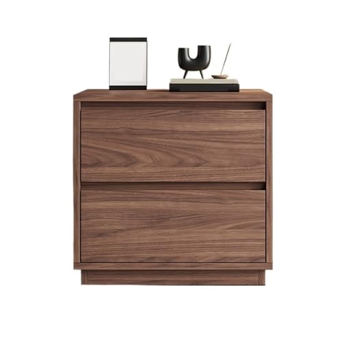 yixinzi-2024 Nachttisch Einfacher Nachttisch aus Holz for Zuhause, Schlafzimmer, Nachttisch, Schrank mit Doppelschubladen, Farbe Braun(Klein) von yixinzi-2024