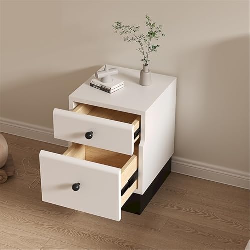 yixinzi-2024 Nachttisch Weiß Schwarz Home Schlafzimmer Gästezimmer Kleiner Nachttisch aus Holz Schmaler Mezzanine-Schrank(XS) von yixinzi-2024