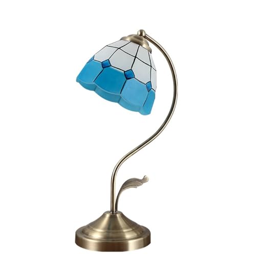 yixinzi-2024 Nachttischlampen Blau Milchglas Nachttischlampe Vintage europäischen Stil rustikale Wohnzimmer Schlafzimmer Schreibtisch Tischlampen Tischlampe von yixinzi-2024