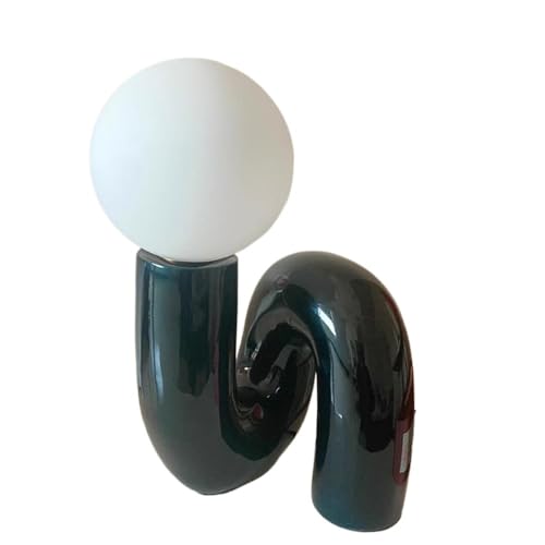 yixinzi-2024 Nachttischlampen Moderne Harz Schreibtisch Lampe Farbige Nacht Lampe Glas Kreative Schlafzimmer Wohnzimmer Dekoration Ornamente Tischlampe(Green) von yixinzi-2024