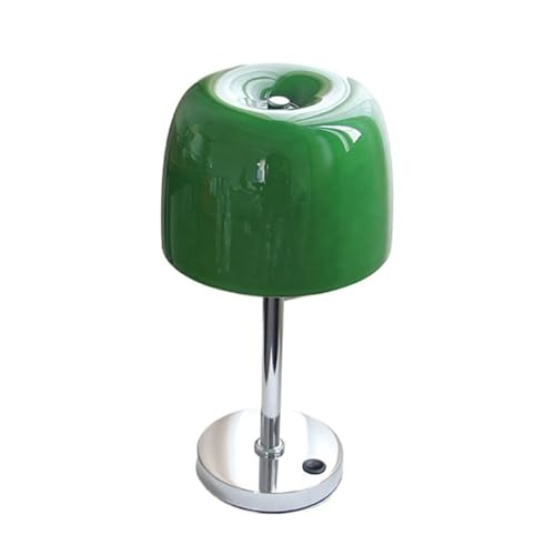 yixinzi-2024 Nachttischlampen Pilz Tischlampe Schlafzimmer Wohnzimmer durchscheinendes Glas Vintage Ambiente Nachttisch Leselampen Tischlampe(Green) von yixinzi-2024