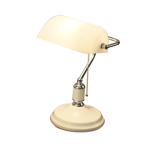 yixinzi-2024 Nachttischlampen Vintage Tischlampe Zugschnurschalter Nachttischlampe Schreibtischlampe Schlafzimmer Wohnzimmer Arbeitszimmer Glas Lampenschirm Tischlampe von yixinzi-2024