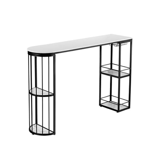 yixinzi-2024 Thekentische Einfacher offener Stehtisch aus Marmor mit Aufbewahrungslicht, luxuriöser Trennwandschrank, Küchen-Esstisch(Schwarz,100 * 40 * 105cm) von yixinzi-2024