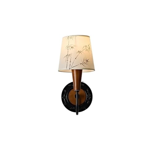 yixinzi-2024 Wandlampe Retro Dekorative Wand Lampe Korridor Wohnzimmer Mit Haken Stoff Lampenschirm(Bruin) von yixinzi-2024