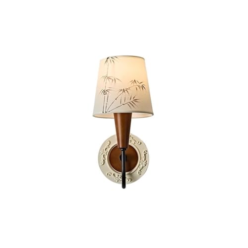 yixinzi-2024 Wandlampe Retro Dekorative Wand Lampe Korridor Wohnzimmer Mit Haken Stoff Lampenschirm(Weiß) von yixinzi-2024