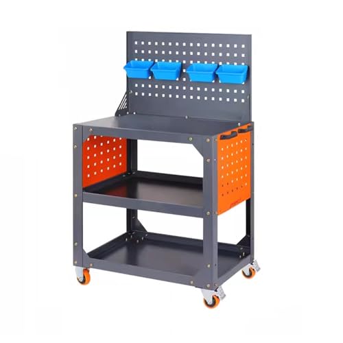 yixinzi-2024 Werkzeugkasten Robuster rollender Werkzeugwagen mit dreistufigen, verdickten Lagerregalen und Rädern, Mehrzweckwagen aus Stahl for die Garage, Lager, Reparaturwerkstatt Werkzeugkasten von yixinzi-2024