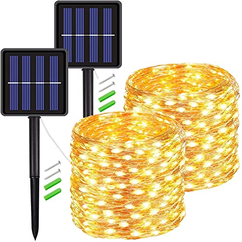 Solar Lichterkette Aussen, Lichterkette Außen 10M 100 LED lichterkette solar außen IP65 Wasserdicht 8 Modus Balkon Lichterkette Solar für Weihnachten Partys Garten Hochzeiten Aussen Dekoration von yiyicas