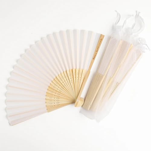 yky Personalisierbarer Fächer mit Gravur, Hochzeitsgeschenke, personalisierte faltbare Handfächer, Handfächer, Hochzeitsgeschenke, personalisierbar (50 Stück) von yky