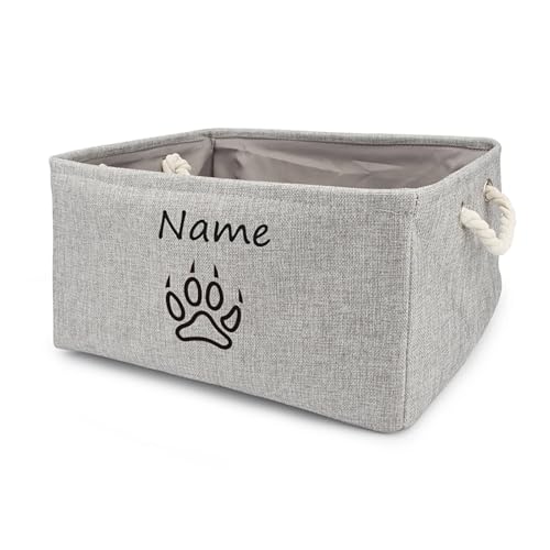 yky Personalisierte Hunde-Aufbewahrungsbox, faltbarer Hundespielzeug-Organizer, Haustierkorb, personalisierter Aufbewahrungskorb für Hundespielzeug, benutzerdefinierte Aufbewahrungsbox für Hunde von yky