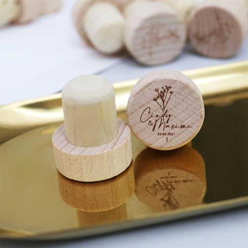 yky Weinstopfen mit Gravur, personalisierbarer Kork, individueller Weinverschluss, personalisierter Weinflaschenverschluss, 20 Stück, Durchmesser 29 mm yky Weinstopfen mit Gravur, personalisierbarer Kork, individueller Weinverschluss, personalisierter Weinflaschenverschluss, 20 Stück, Durchmesser 29 mm von yky