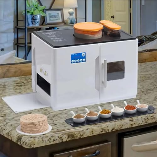 ylpddmm Chapati-Maker, elektrische Chapati-Tortilla-Pfannkuchen-Fladenbrot-Pita-Maschine, eine Taste zum Herstellen von 20 Stück/einmal für indisches Roti, Chapati, Mehl Tortilla ylpddmm Chapati-Maker, elektrische Chapati-Tortilla-Pfannkuchen-Fladenbrot-Pita-Maschine, eine Taste zum Herstellen von 20 Stück/einmal für indisches Roti, Chapati, Mehl Tortilla von ylpddmm