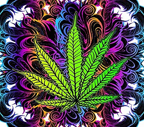 ymjiu Diamant Kunst DIY 5D Diamant Malerei Kits Cannabis Blatt Marihuana Kräuter Unkraut Narkotische Malerei Kunst Handwerk Leinwand-60X60Cm von ymjiu