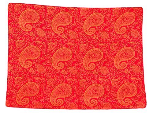 Yogabox Yogadecke Paisley KUSCHELDECKE 150 x 200 cm Made in Germany, rot/orange von Yogabox