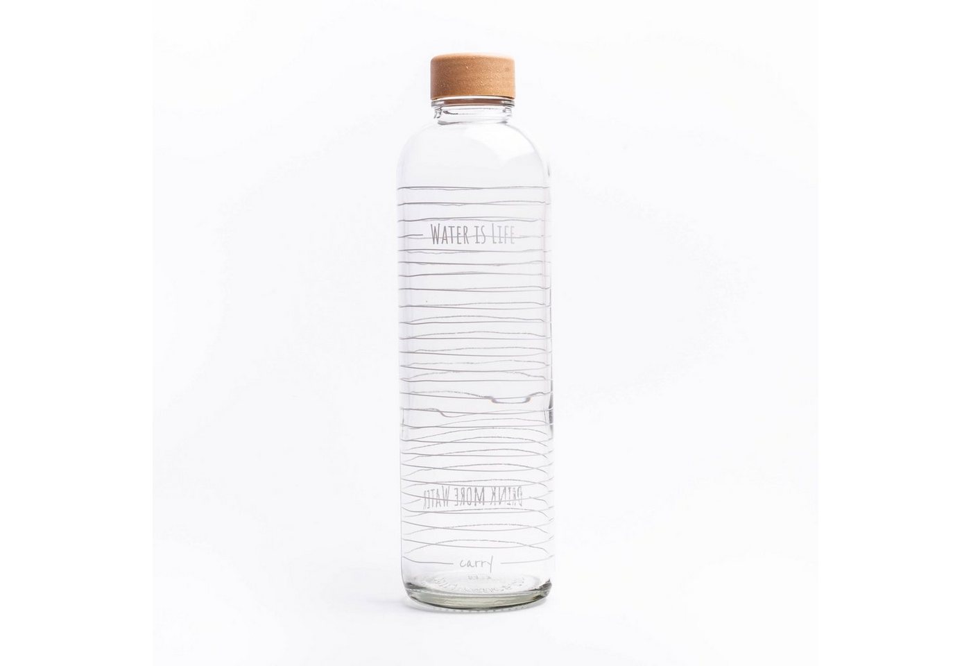 Trinkflasche CARRY 1 l WATER IS LIFE GLAS, Regional produziert von yogabox