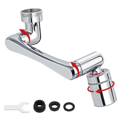 yolzhxe Wasserhahn Aufsatz, 1440 Grad Drehbarer Wasserhahn Verlängerung, Multifunktionaler Verlängerungshahn, Faucet Extender für Wasserhähne Bad und Küche von yolzhxe