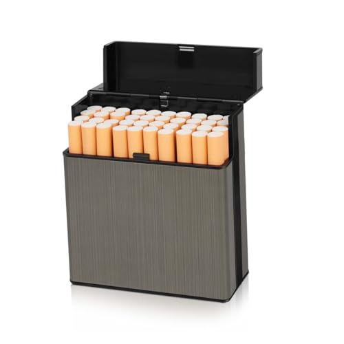 yolzhxe Zigarettenetui, Zigarettenbox Große Kapazität, Zigarettencase mit Schnappverschluss, Aluminium Zigarettenschachtel, Feuchtigkeitsbeständiges Zigarettenetui für 40 Zigaretten von yolzhxe