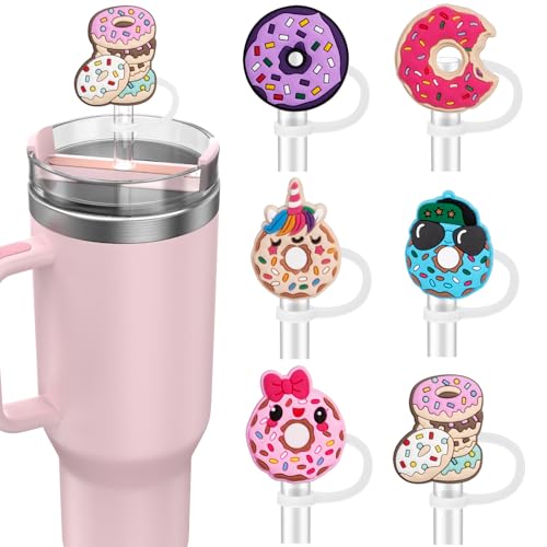 yomanta 6 Stück Stanley Cup Zubehör Set, stanley cup strohhalm abdeckung für alle 10mm Strohhalm, Staubdichte Silikonmaterial strohhalm abdeckung-Donut yomanta 6 Stück Stanley Cup Zubehör Set, stanley cup strohhalm abdeckung für alle 10mm Strohhalm, Staubdichte Silikonmaterial strohhalm abdeckung-Donut von yomanta