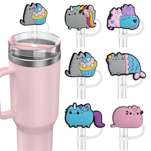 yomanta 6 Stück Stanley Cup Zubehör für 10mm Strohhalm Abdeckung, stanley cup strohhalm abdeckung,Staubdichte Silikonmaterial Stanley Cup abdeckung-Regenbogen-Katze yomanta 6 Stück Stanley Cup Zubehör für 10mm Strohhalm Abdeckung, stanley cup strohhalm abdeckung,Staubdichte Silikonmaterial Stanley Cup abdeckung-Regenbogen-Katze von yomanta