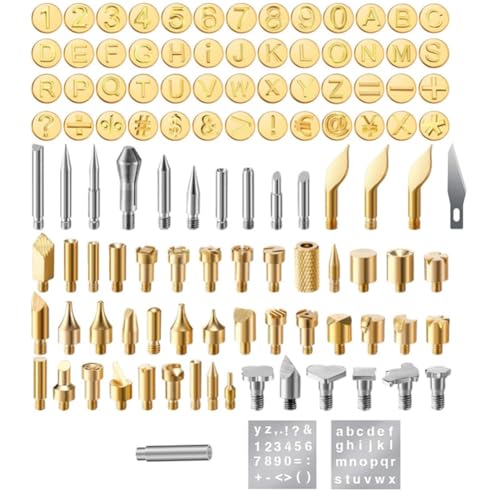 yomoe 112-Teiliges Set mit Brandmalerei-Holzbrennspitzen, Einschließlich Buchstaben-, Zahlen- und Symbol-Holzbrennspitzen für Holzbrenner von yomoe