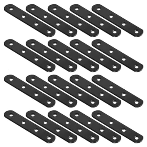 yomoe 20 Stück Gerade Klammern, 4 Gerade Klammer, Flache Reparaturplatten, Reparaturbefestigungsverbindungsklammern für Holzmöbel von yomoe