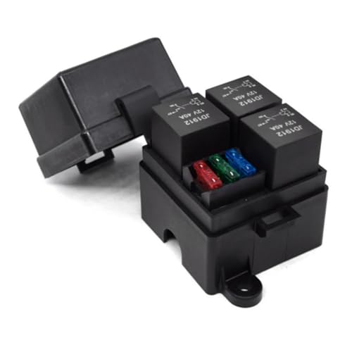 yomoe 3-Wege-4-Poliger Sicherungshalter, Relaishalter, Schaltkreis, Standard-ATO-Flachsicherung, Relaishalter, 12 V, 40 A Relais von yomoe