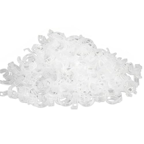 yomoe Feste Pflanzenclips Aus Kunststoff, 300 Stück Pflanzenclips für, Transparente Pflanzenclips, Gartenclips von yomoe