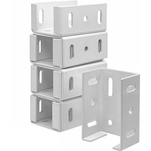 yomoe Hochbelastbares 2-3/4-Schienenhalterungsset, Weiße Aluminium-Zaunhalterung für die Verbindung Von Vinyl-Zaunelementen mit Pfosten yomoe Hochbelastbares 2-3/4-Schienenhalterungsset, Weiße Aluminium-Zaunhalterung für die Verbindung Von Vinyl-Zaunelementen mit Pfosten von yomoe