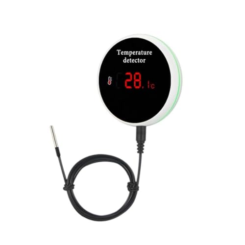 yomoe WiFi-Thermometer mit 1 M Sonde, Digitales LCD-Display, Temperaturregler, APP-Push-Benachrichtigungen, EU-Stecker von yomoe