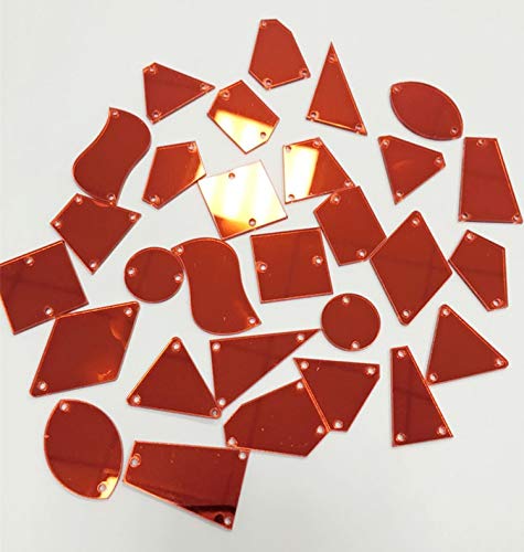 Acryl-Spiegel, zum Aufnähen, rote Acryl-Spiegel-Perlen, Acryl-Spiegel-Strasssteine (roter Spiegel, verschiedene Formen) von yongpan