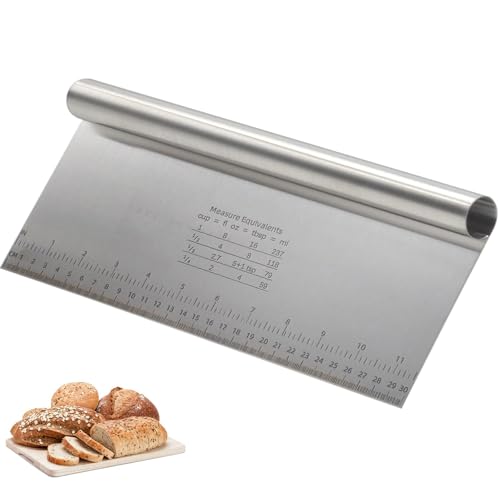 Großer Edelstahl Teigschaber Teigspatel Küche für Kuchen, Pizzen, Teig, Backutensilien (22 x 12 cm) von yongyongbuy