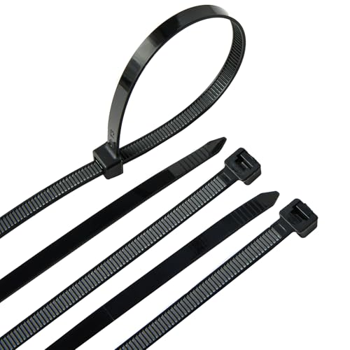 yongyongbuy Kabelbinder Schwarz 300 mm x 7,6 mm, UV-Beständig, Hitzebeständig, 100 Stück, 75KG Zugfestigkeit von yongyongbuy