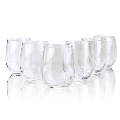 yongzhenlite Set of 6 Acrylic Wine Glasses, 18-ounce Plastic Tumbler for Party Use,BPA Free,Dishwasher Safe (Clear color) von yongzhenlite
