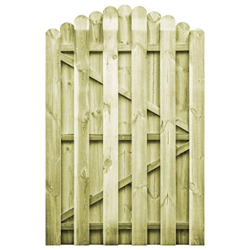 Gartentor Hoftor Zauntor Grün Imprägnierte Kiefer Gewölbtes Design für Garten oder Terrasse 100 x 150 cm (B x H) von yorten
