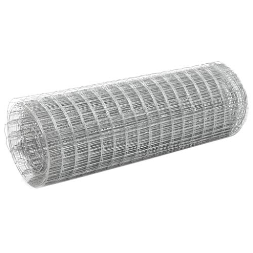yorten Drahtgitter Verzinkter Volierendraht Maschendrahtzaun Gartenzaun Taubenschlag Kaninchendraht Masche Viereck Silbern 25 x 0,5 m (L x H) Maschenweite 12 x 12 mm von yorten