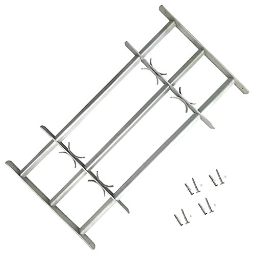 yorten Fenstergitter, Einstellbares Stahlgitter, Fenster Gitter, Sicherheitsgitter, Fenstergitter Einbruchschutz, Verzinkter Stahl, für Fenster mit 3 Querbalken 500-650mm von yorten