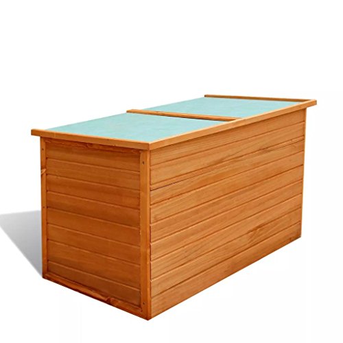 yorten Gartenbox Garten Aufbewahrungsbox Braun Wasserdichtes Dach 126 x 72 x 72 cm (L x B x H) für Garten Terrasse von yorten