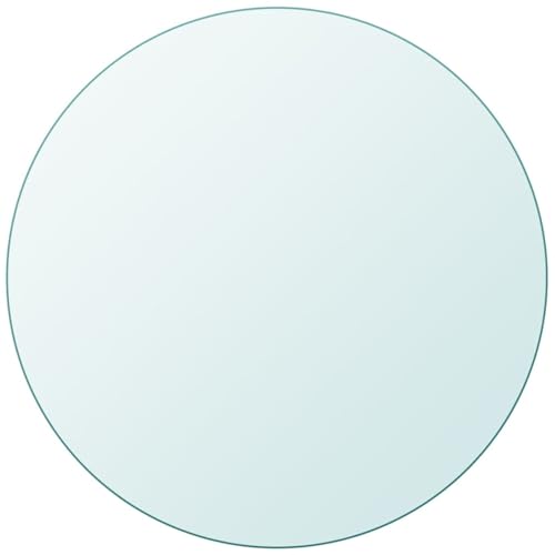 yorten Glas Tischplatte Rund Transparent 500 mm Glasplatte Ersatzteil Tischplatte aus GEH?rtetes Glas St?rke 8 mm für Esstische, Couchtische, Gartentische von yorten