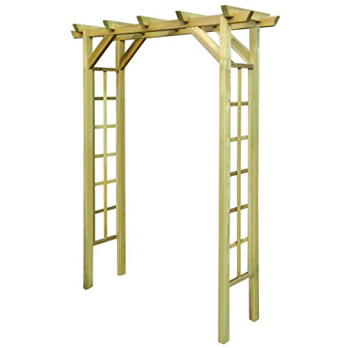 yorten Holz Rosenbogen Pergola Gartentor aus grün imprägniertem Kiefernholz gefertigt 150 x 50 x 200 cm Geeignet zum Klettern von Pflanzen und Rosen von yorten