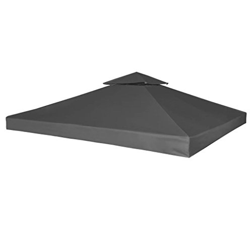 yorten Pavillondach Ersatzdach Pavillonabdeckung Pavillon Zeltplane Gartenplane PVC-Beschichtung 310 g/m² 3 x 3 m Dunkelgrau von yorten