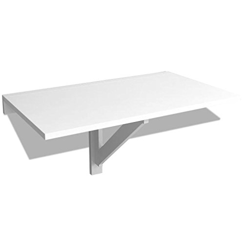 yorten Wandklapptisch Klapptisch Wandtisch Wandmontierter Tisch Schreibtisch Computertisch Weiß 100x60 cm Tragfähigkeit 50 kg von yorten