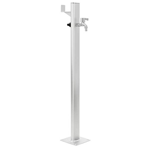 yorten Wasserzapfstelle, Garten-Wassersäule Aluminium 95 cm, Wasserzapfsäule für Garten, Freistehende Wassersäule mit Wasserhahn, Wasserzapfsäule (Silbern) von yorten